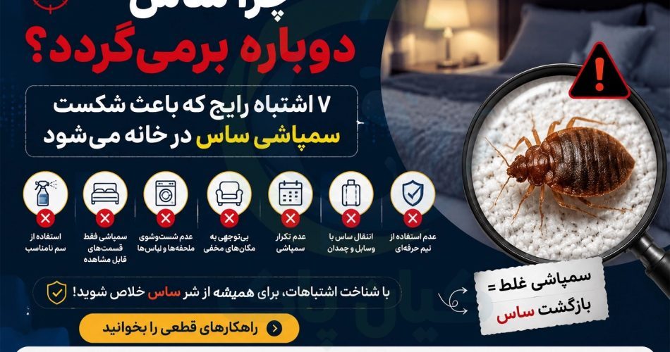 چرا ساس دوباره برمیگردد؟ 7 اشتباه رایج که باعث شکست سمپاشی ساس در خانه میشود